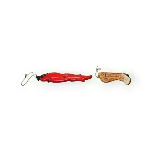 Kurt Adler Christmas Ornaments Southwestern Red Hot Chili Peppers & Cowboy Boots - Picture 3 of 6